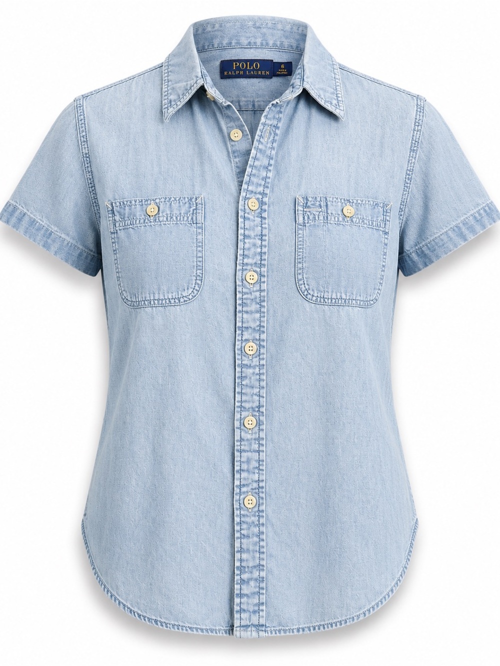 Polo Ralph Lauren Light Wash Chambray Button Front Shirt | Women’s Size 6